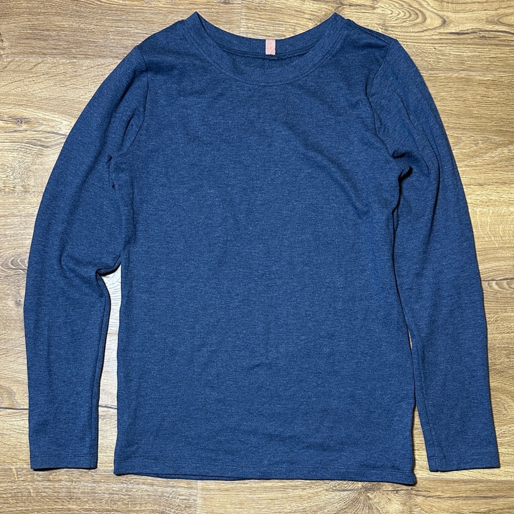 Lunya Blue Long Sleeve Knit Top Large